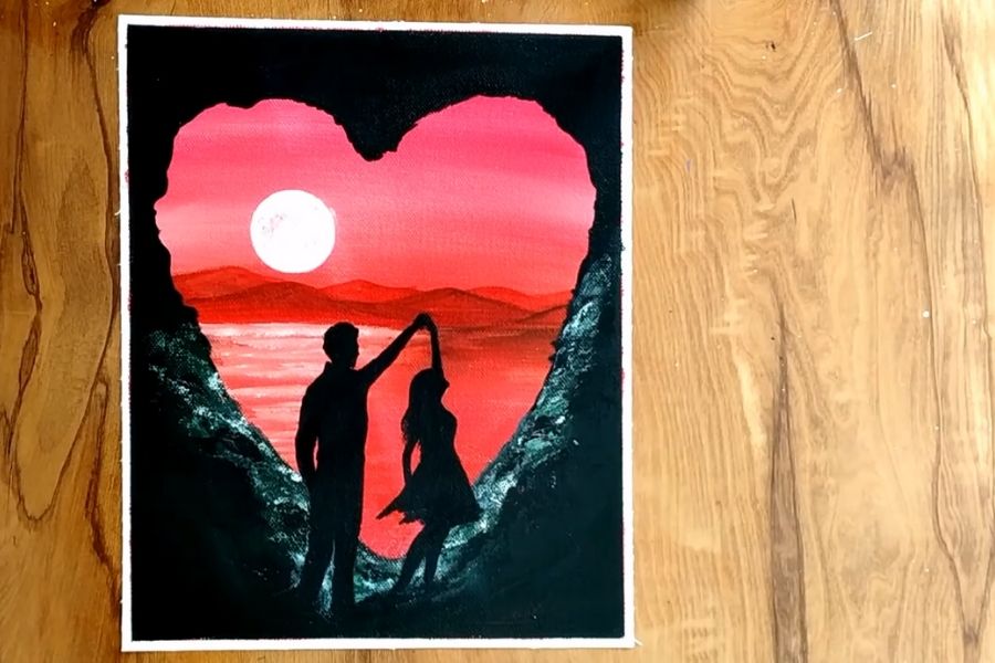 Acrylic Painting Love Couple Valentines Day Gifts Ideas