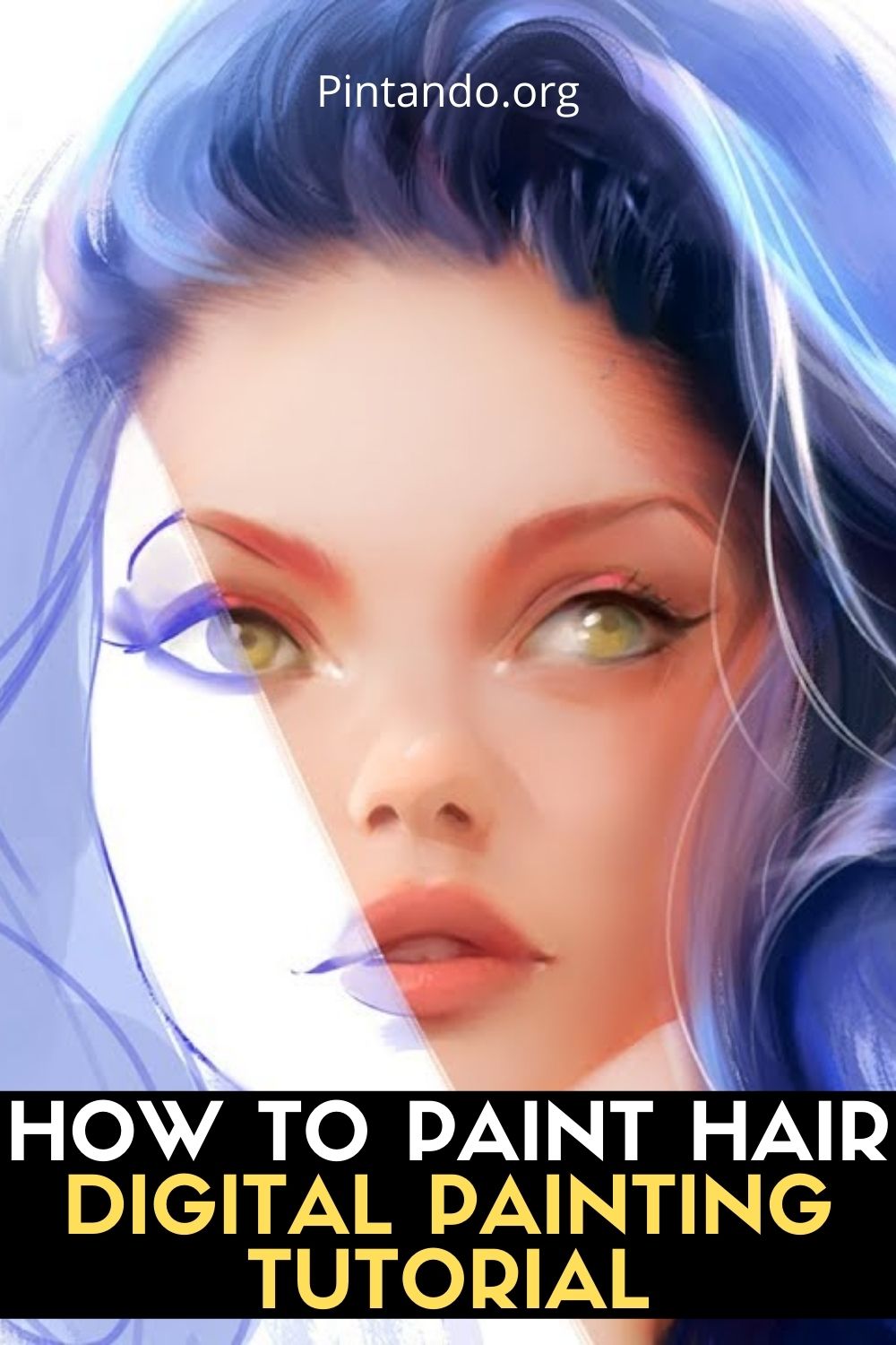 HOW TO PAINT HAIR - DIGITAL PAINTING TUTORIAL