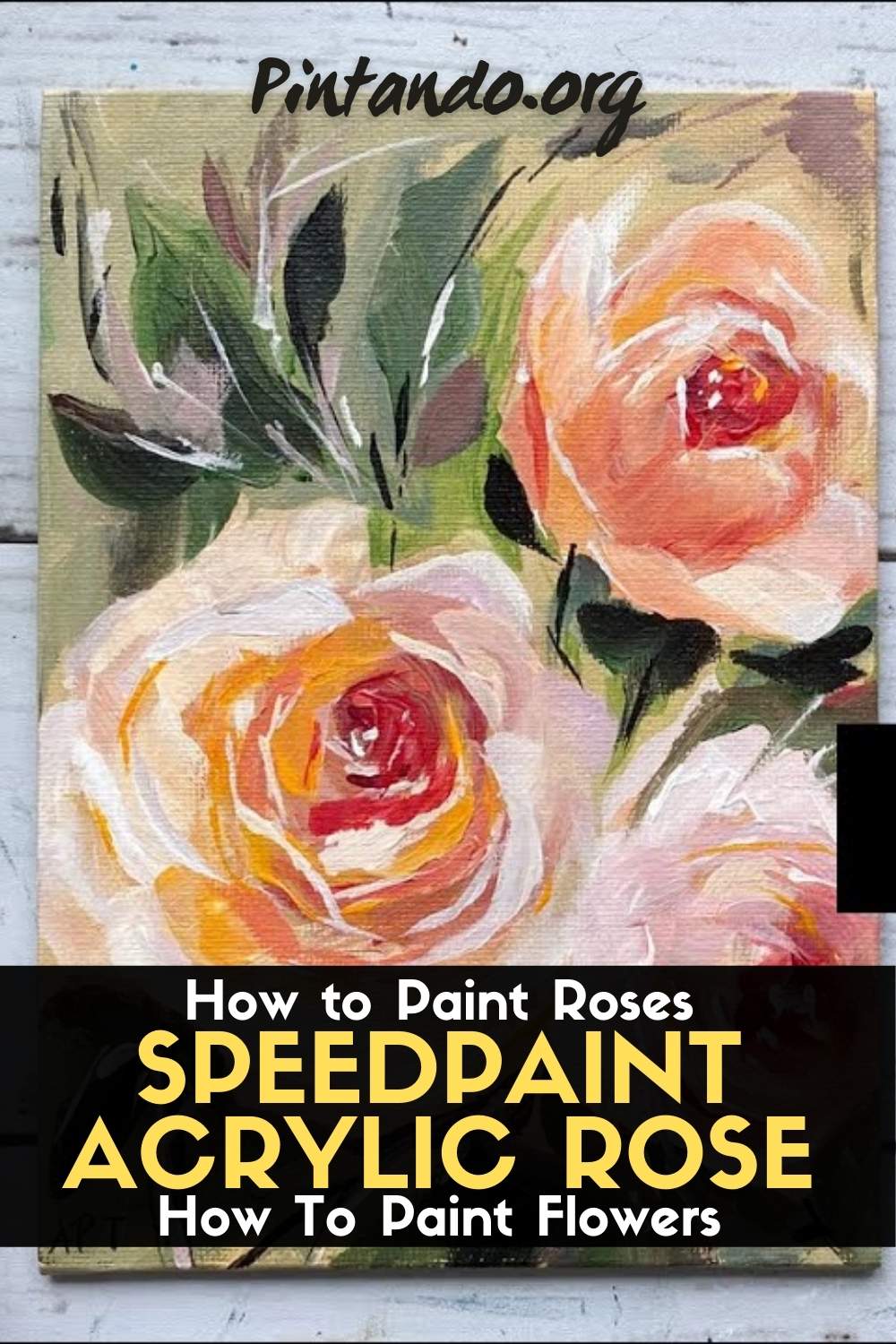 How to Paint Roses Speedpaint Acrylic Rose How To Paint Flowers