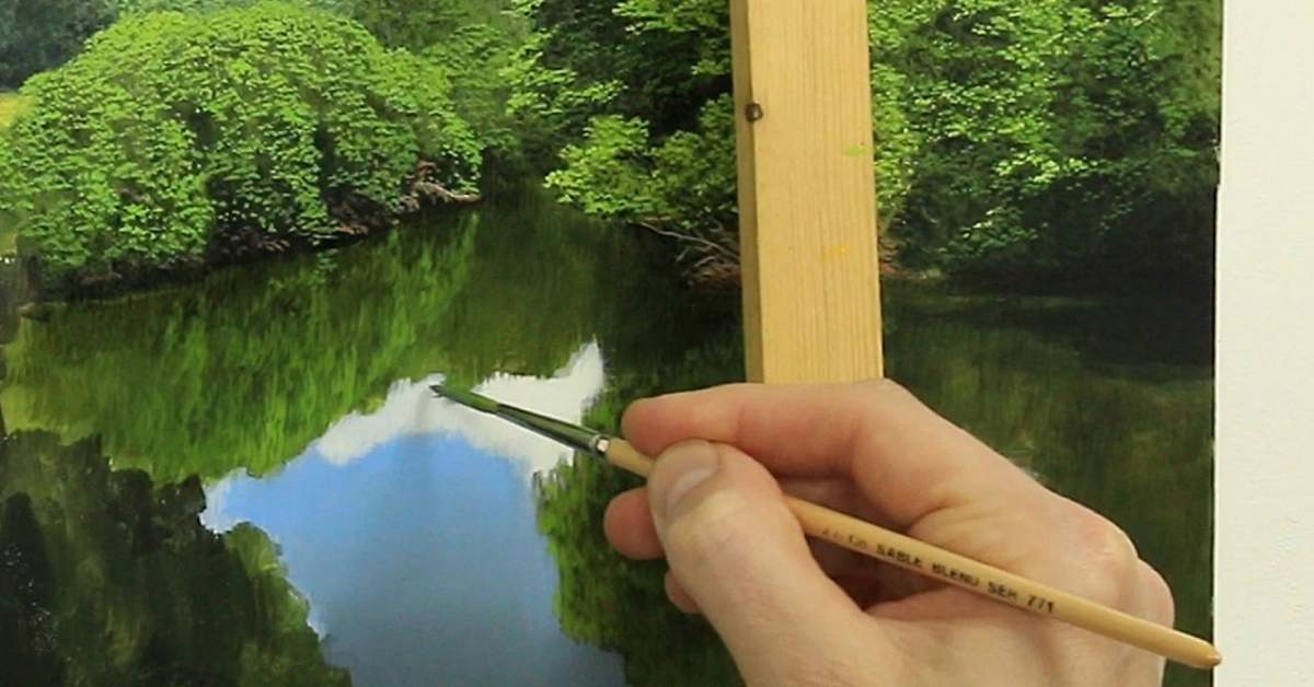 How to paint reflections of a tree in water | Oil Painting Tutorial ...