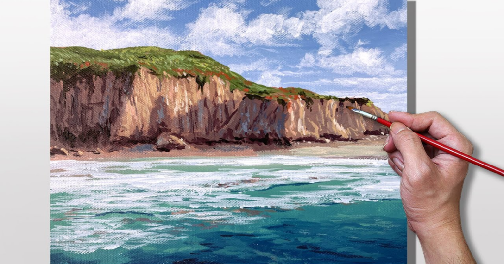 Acrylic Painting – Blue Ocean Seascape