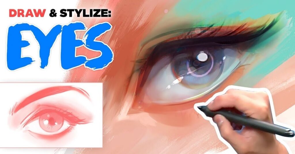 HOW TO DRAW AND STYLIZE EYES DIGITAL ART TUTORIAL