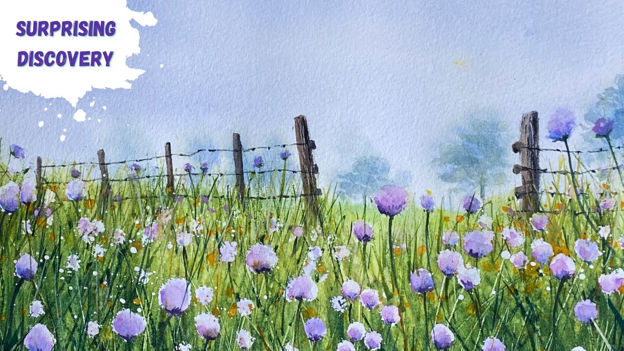 Painting Foreground Flowers In Watercolour